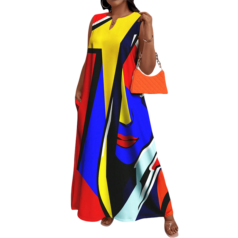 🎨 50% Rabatt! Künstlerisch bedrucktes, lockeres Sommer-Maxikleid – figurfreundlich + einzigartig im Stil + mühelos elegant 💃✨