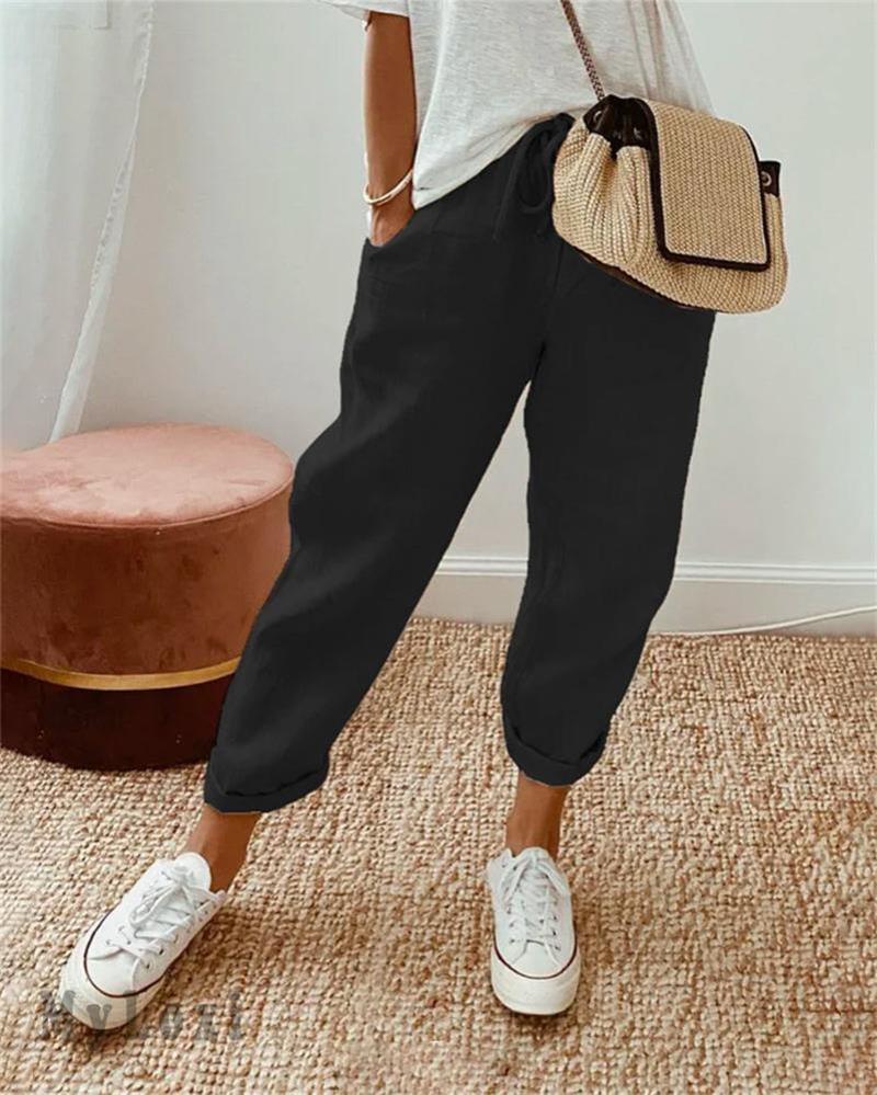 💕50% RABATT💕Lässige Baumwoll- und Leinenhosen für Damen