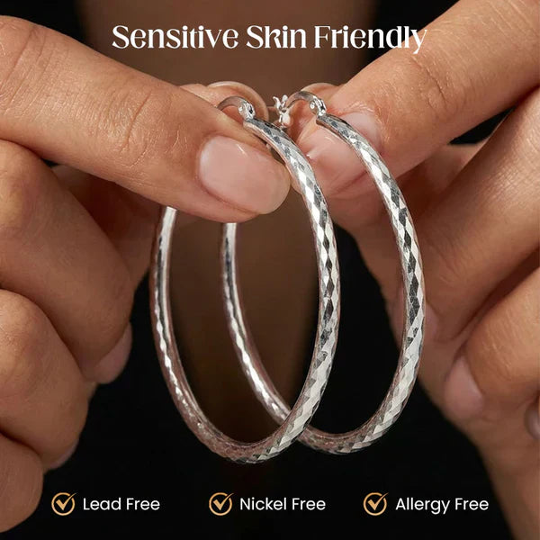⏰ 50 % RABATT – Nur für kurze Zeit ✨Diamond-Cut Hoop Earrings for Women