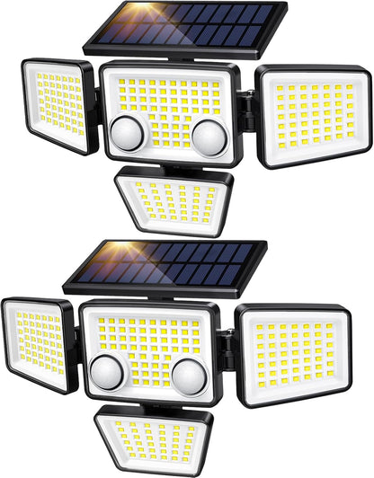 Solar-Außenleuchten - 3000 lm, 188 LEDs, Bewegungsmelder