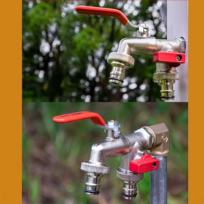 🚰 50% RABATT! 🔧 WRAS-zugelassener Doppelauslass-Außenhahn – Frostsicheres Messing, Eingebautes Rückschlagventil & Perfekt Für Garten & Hausgebrauch 🏠