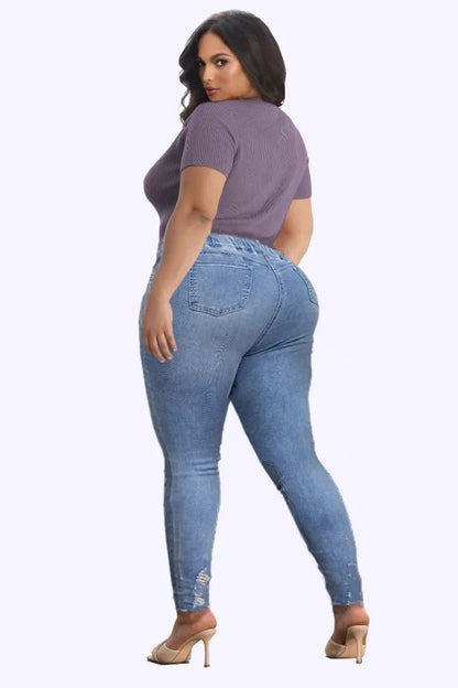 ✨ LIMITIERT: 50% RABATT! 👖 Zerrissene Stretch-Skinny-Jeans – Figurformend, Elastischer Kordelzugbund & Bequem für den Alltag 🔥