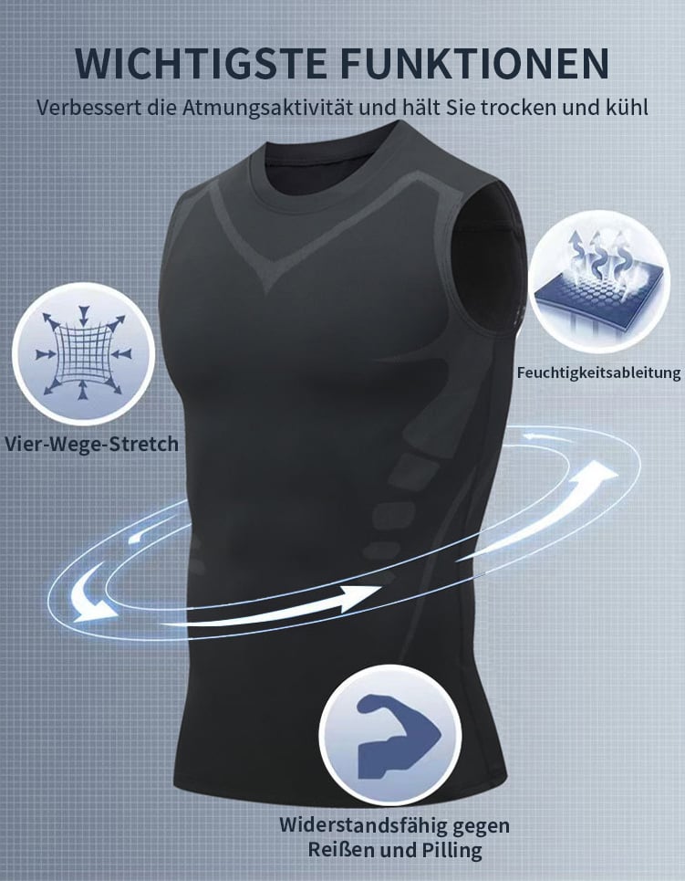 👚 50% RABATT! 🔥 Ionic Shaping ärmelloses Shirt – 2025 Neue Version – Figurformend, atmungsaktiv & perfekt für unter jedem Outfit ✨