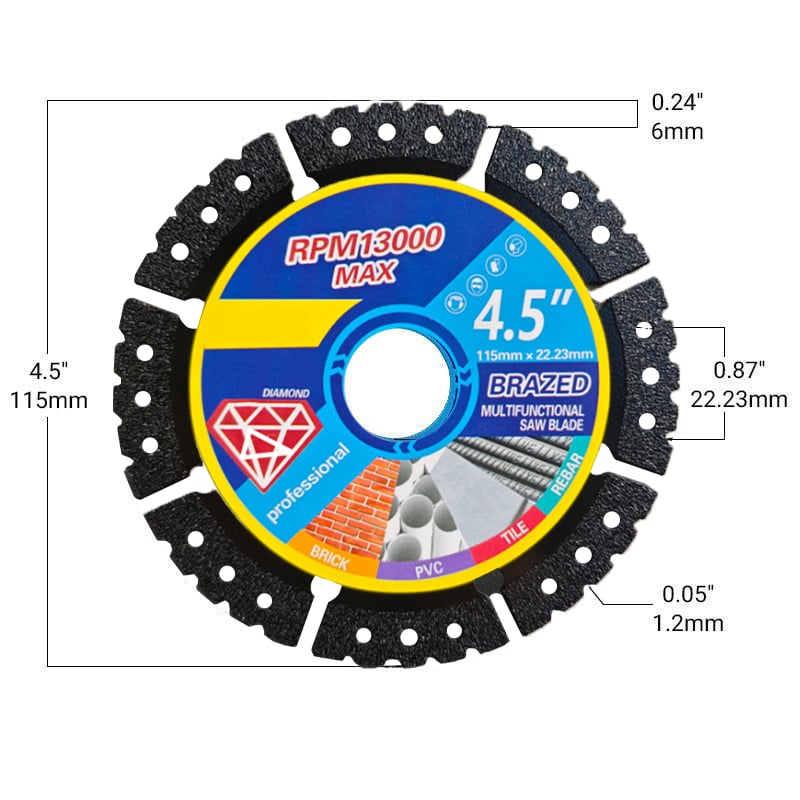 🔥 Die Wahl der Profis auf der Baustelle! 4,5-Zoll Mehrfachmaterial-Diamanttrennscheibe – maximale Haltbarkeit ✅