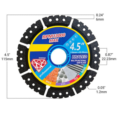 🔥 Die Wahl der Profis auf der Baustelle! 4,5-Zoll Mehrfachmaterial-Diamanttrennscheibe – maximale Haltbarkeit ✅