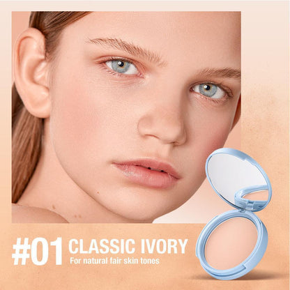💄 Cipria Compatta Opacizzante Waterproof – Controllo Sebo, Texture Setosa, 10g, 7,8x7,8cm, Durata 3 Anni – 3 Tonalità: Avorio, Beige Naturale & Beige Puro 🌟