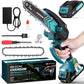 Mini Motosega a Batteria da 6 Pollici con Motore Brushless ✨⚡ - 2580W | 3500 giri/min | Lubrificazione Automatica | Barra in Acciaio al Tungsteno | 1 o 2 Batterie | 50% DI SCONTO