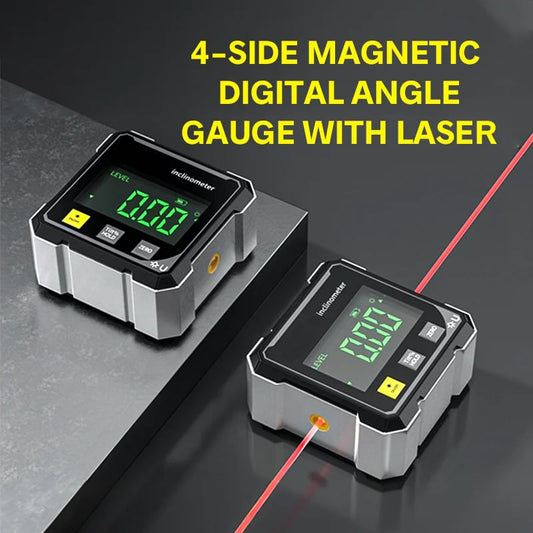 ⏳Begrenzte Zeit 50% Rabatt🔥4-seitiger digitaler Winkelmesser mit Laser und Magnetfunktion