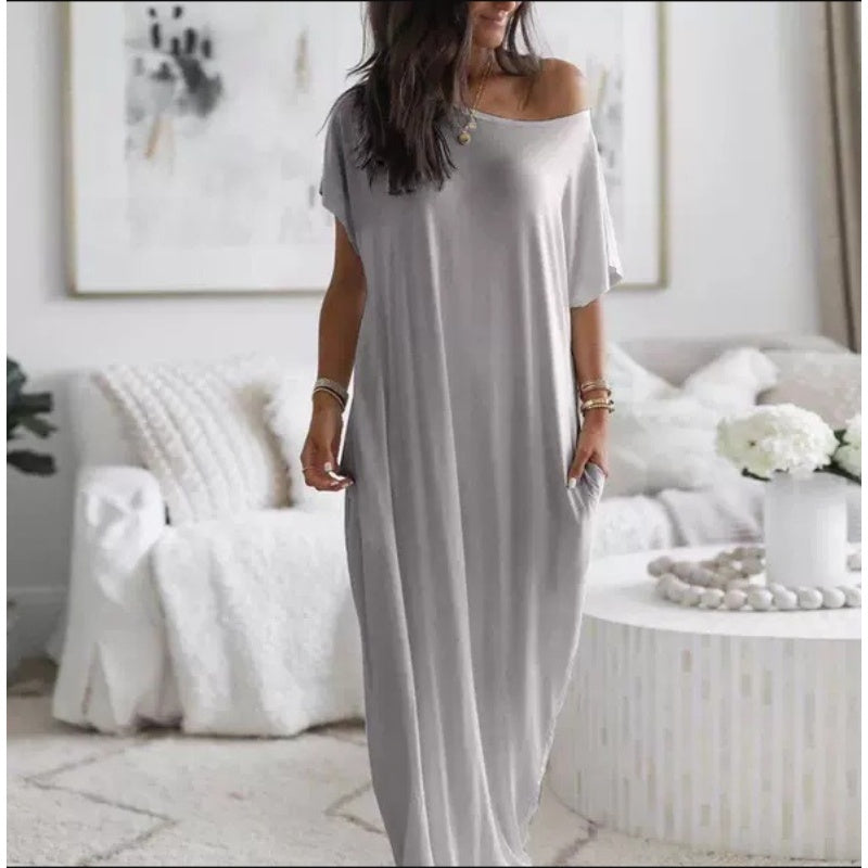👗 50% RABATT! ✨ Luftiges Langärmliges Maxikleid mit Taschen – Perfekt Für Heiße Tage & Reisen, Leicht & Bequem 🌿