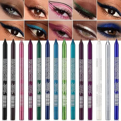 📢📢50 % RABATT!! ⏰ 24 Stunden lang anhaltender, wasserfester Farb-Eyeliner – 13 Farben, Perlmutt- und Matt-Finish, einfach anzuwenden 🎨
