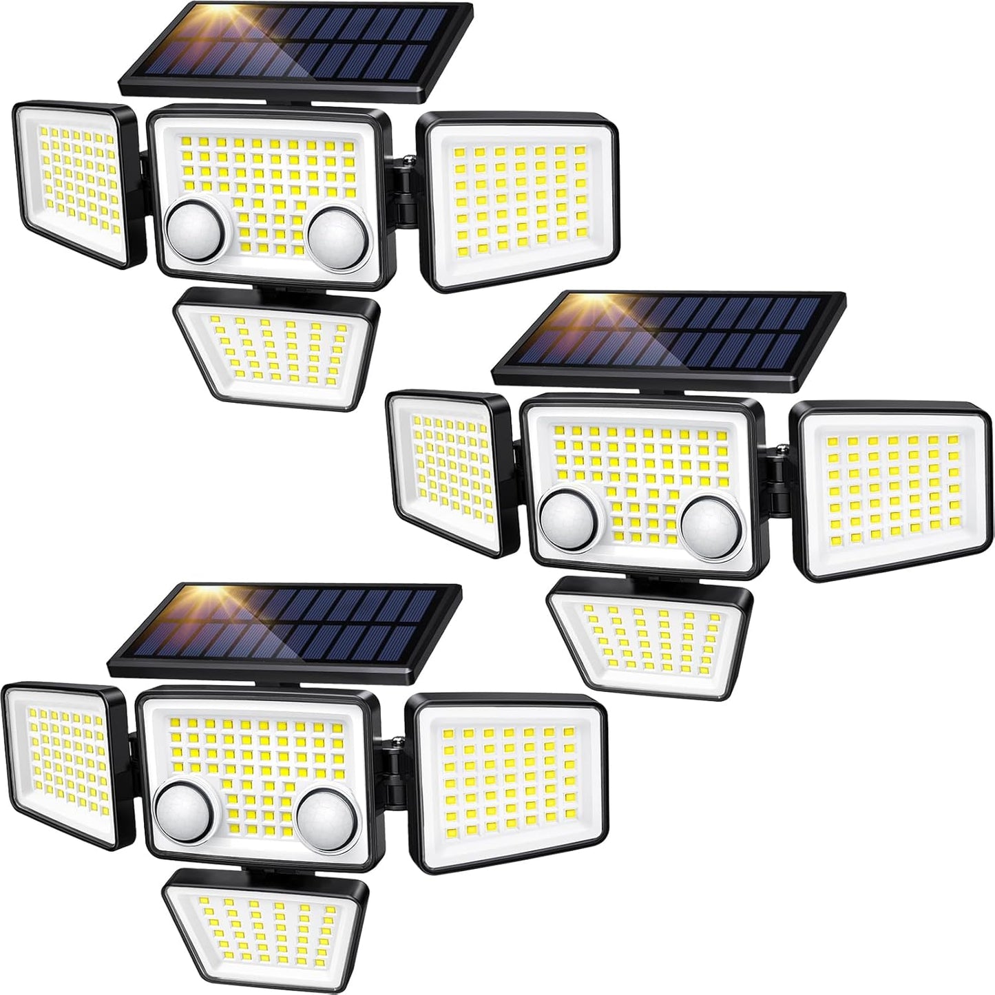 Solar-Außenleuchten - 3000 lm, 188 LEDs, Bewegungsmelder