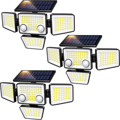 Solar-Außenleuchten - 3000 lm, 188 LEDs, Bewegungsmelder