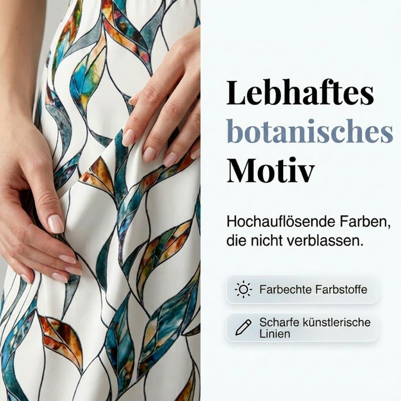 Damen-Set: Oberteil mit seitlicher Bindung & gemusterte Hose