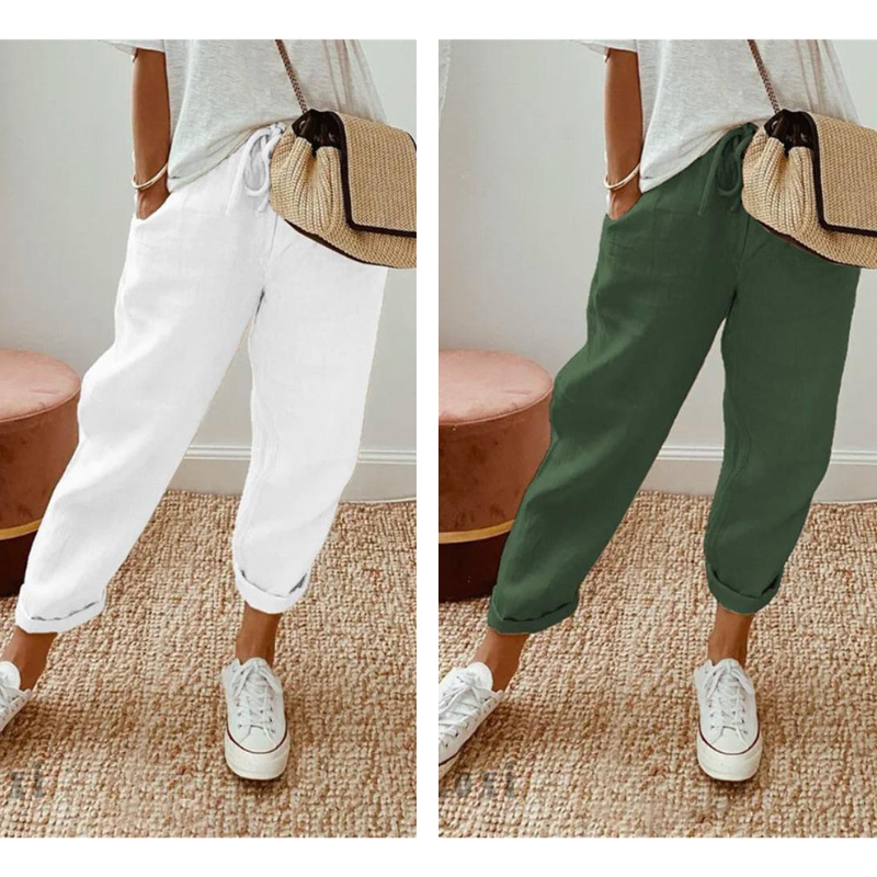 💕50% RABATT💕Lässige Baumwoll- und Leinenhosen für Damen