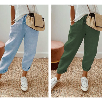 💕50% RABATT💕Lässige Baumwoll- und Leinenhosen für Damen