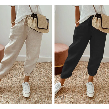 💕50% RABATT💕Lässige Baumwoll- und Leinenhosen für Damen