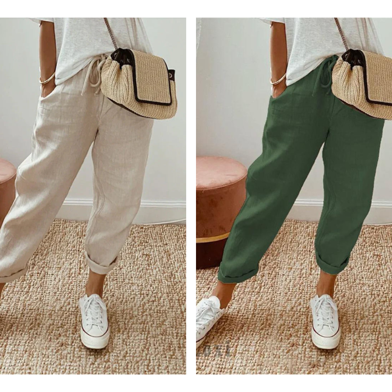 💕50% RABATT💕Lässige Baumwoll- und Leinenhosen für Damen