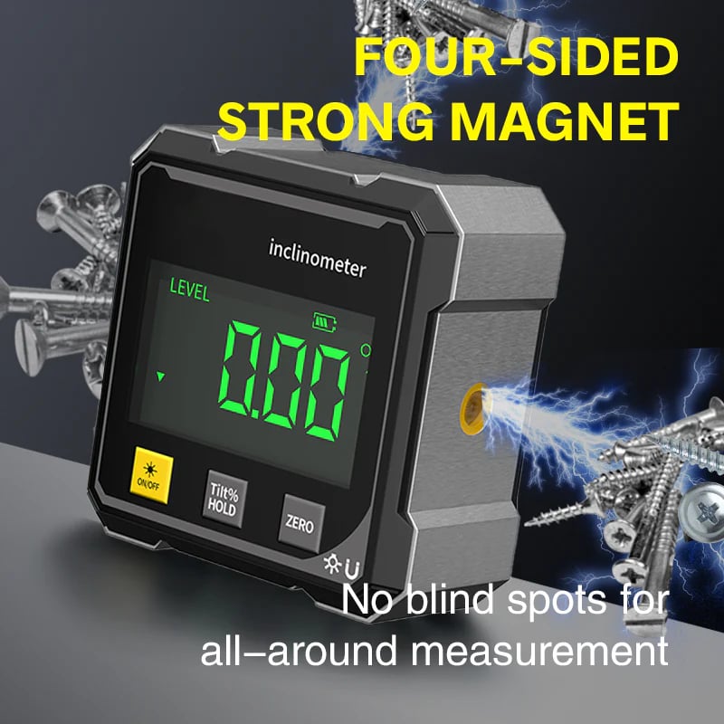 ⏳Begrenzte Zeit 50% Rabatt🔥4-seitiger digitaler Winkelmesser mit Laser und Magnetfunktion