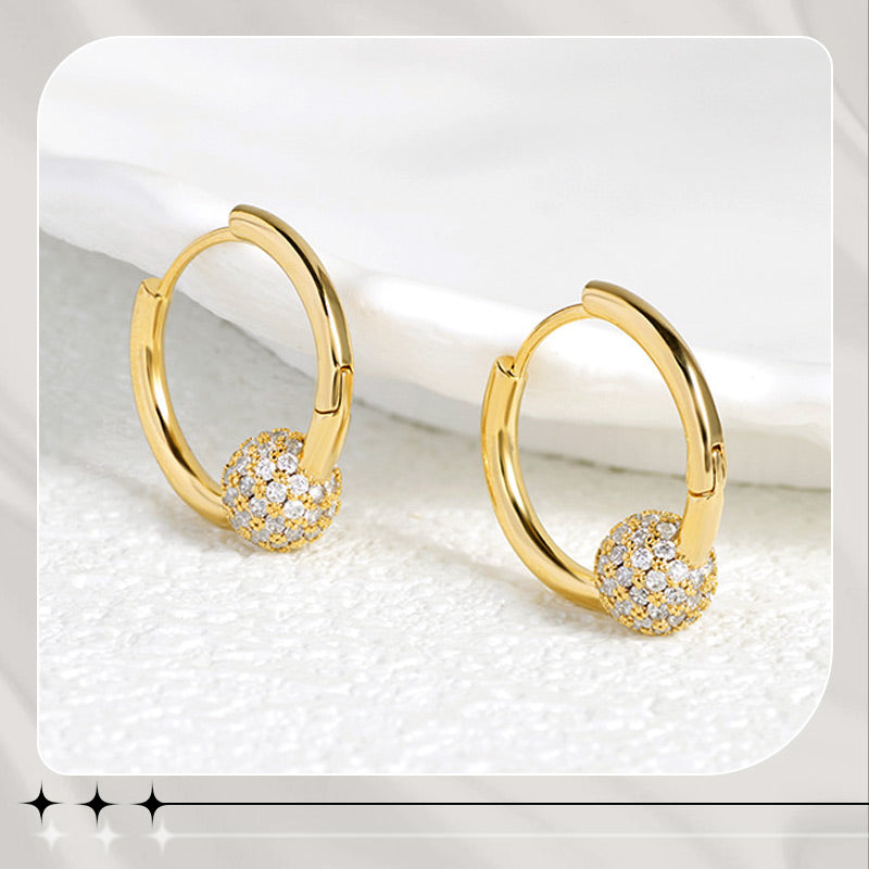 💎 KAUFE 1, ERHALTE 1 GRATIS! ✨ Gold Kreis Ohrringe mit Kleiner Kugel – Zeitloses Design, Hochglanz-Finish & Perfekt Für Den Täglichen Gebrauch 🌟