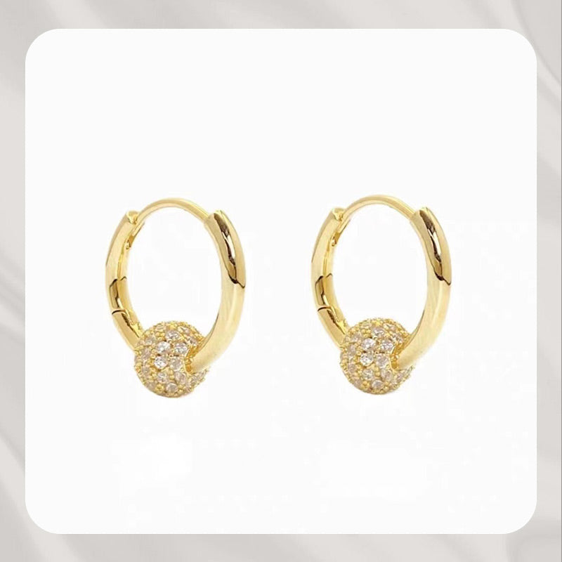 💎 KAUFE 1, ERHALTE 1 GRATIS! ✨ Gold Kreis Ohrringe mit Kleiner Kugel – Zeitloses Design, Hochglanz-Finish & Perfekt Für Den Täglichen Gebrauch 🌟