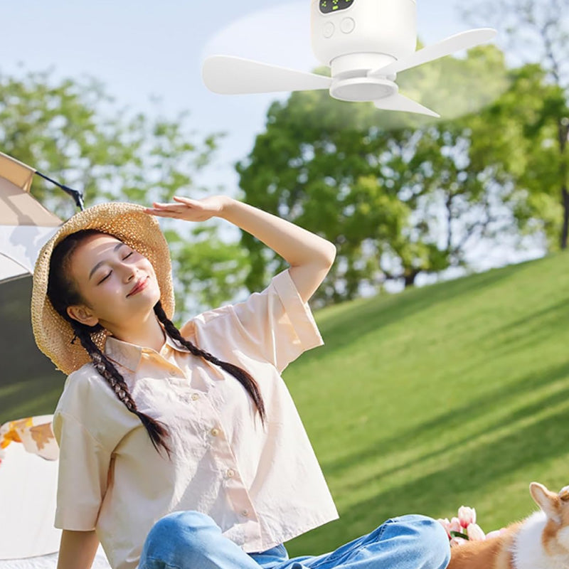 🌀 50% RABATT! ⏰ Wiederaufladbarer Deckenventilator mit LED – Akkubetrieben & kabellos – 3 Geschwindigkeiten, leiser Motor & perfekt für Camping, Pavillon oder Räume ohne Deckenanschluss 🔋