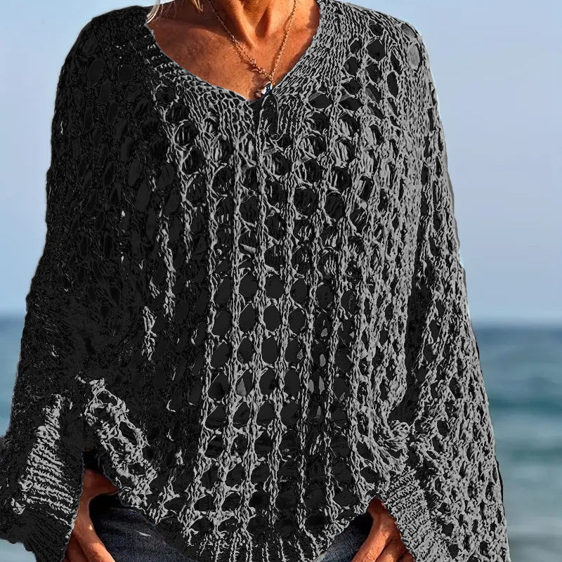 👚💖 Damen Casual Häkelstrick-Top – Einfarbig, Leicht & Perfekt Für Den Alltag & Warme Tage ☀️