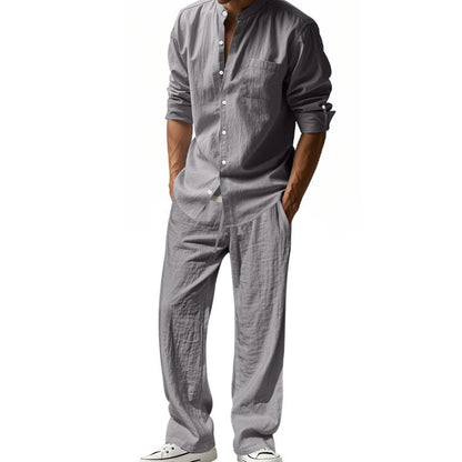 👔⏰ ZEITLICH BEGRENZTES SPECIAL – 50% RABATT! Herren Casual Atmungsaktives Hemd und Hose Set – Lässig, bequem & perfekt für Arbeit & Alltag 🍂