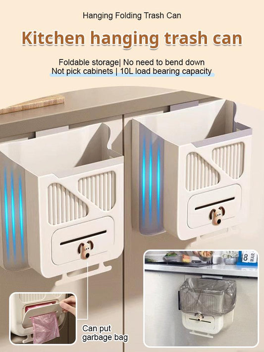 🗑️🍽️ Cestino Sospeso Pieghevole per Cucina – Anti-Perdita, 2 Colori, 7L o 10L, Stile Base o Lusso con Cestello Drenaggio Magnetico – Salvaspazio 🏠✨