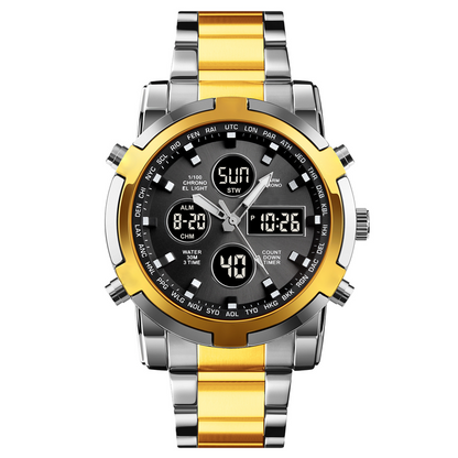 ⏰ Wasserdichte Analog-Digital-Militäruhr für Herren – 48 mm, multifunktional & Armband aus Edelstahl! 🕰️💪