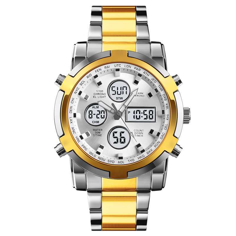⏰ Wasserdichte Analog-Digital-Militäruhr für Herren – 48 mm, multifunktional & Armband aus Edelstahl! 🕰️💪