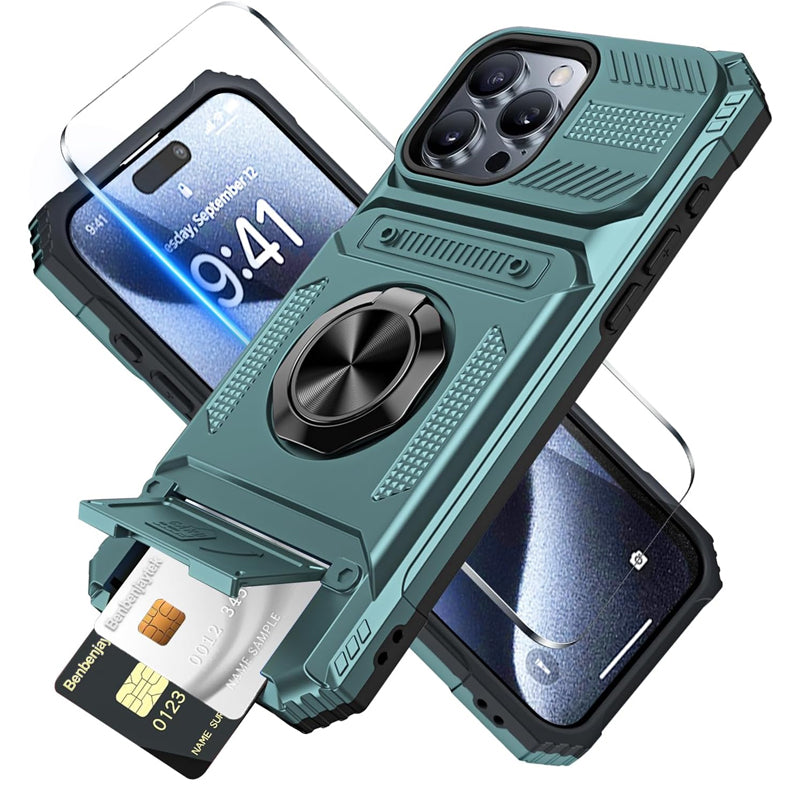 Handyhülle mit Kartenhalter & Ringständer für iPhone