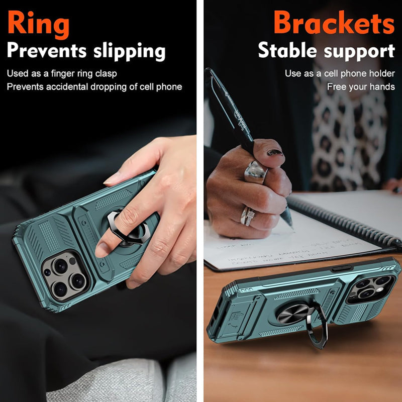 Handyhülle mit Kartenhalter & Ringständer für iPhone