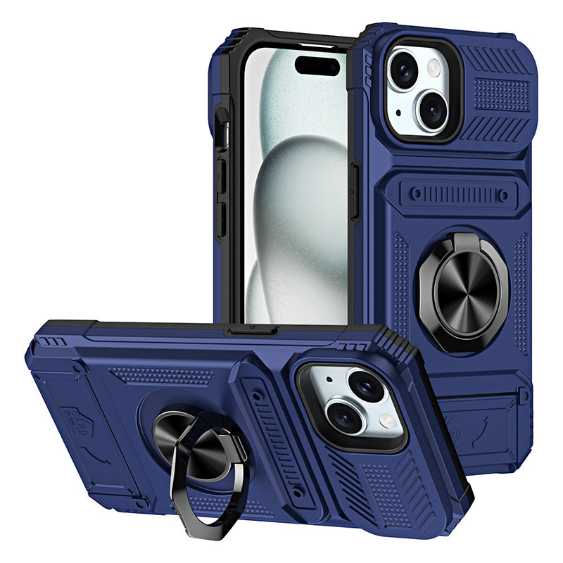 Handyhülle mit Kartenhalter & Ringständer für iPhone