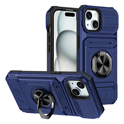 Handyhülle mit Kartenhalter & Ringständer für iPhone