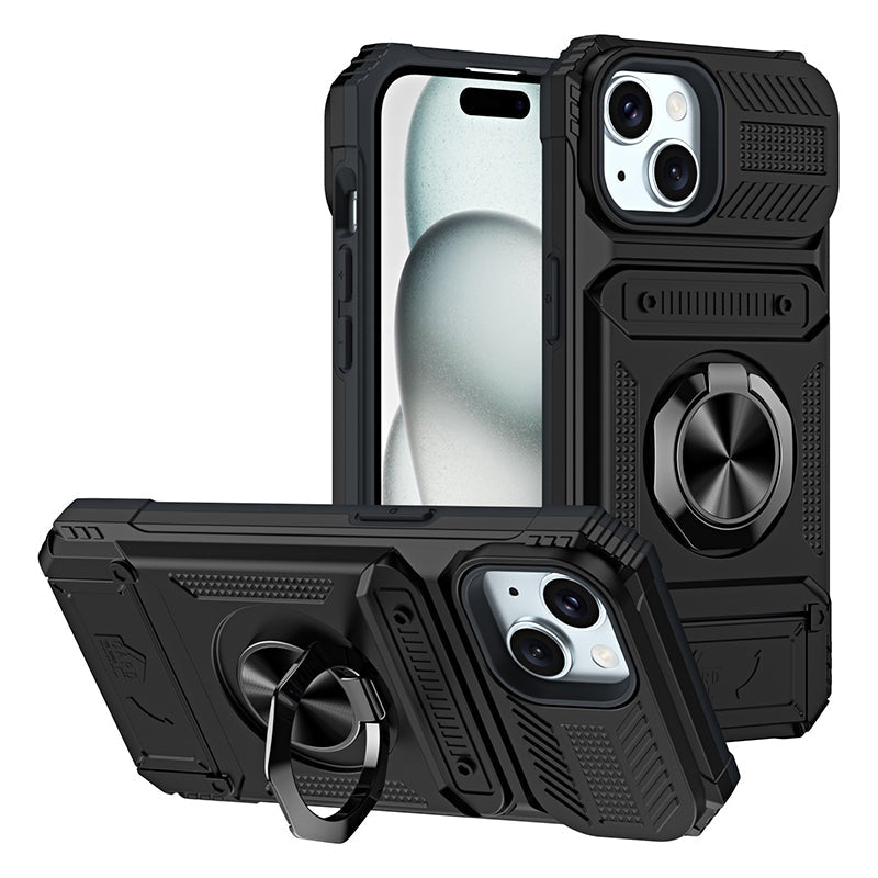 Handyhülle mit Kartenhalter & Ringständer für iPhone