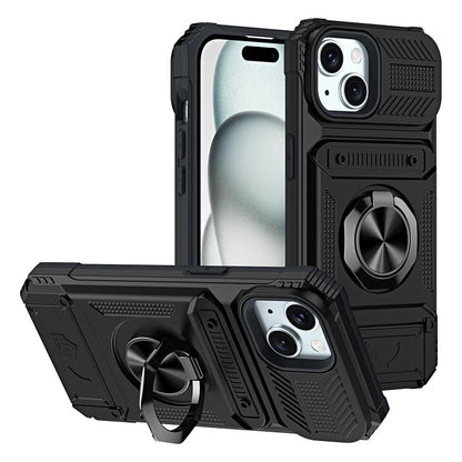 Handyhülle mit Kartenhalter & Ringständer für iPhone