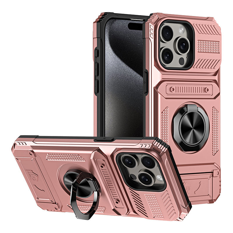 Handyhülle mit Kartenhalter & Ringständer für iPhone