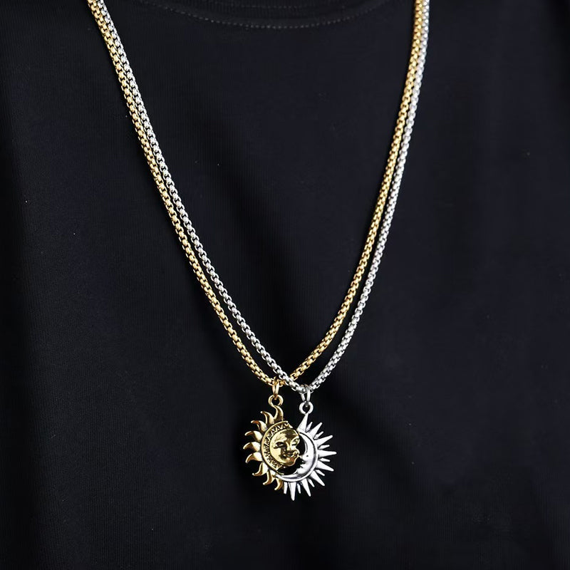 🌞 50 % Rabatt! 🌙 Sonne-Mond-Anhänger-Set – Symbolträchtiger Schmuck mit asymmetrischem Design, das perfekte Geschenk für Partner oder Freunde ✨