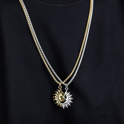🌞 50 % Rabatt! 🌙 Sonne-Mond-Anhänger-Set – Symbolträchtiger Schmuck mit asymmetrischem Design, das perfekte Geschenk für Partner oder Freunde ✨