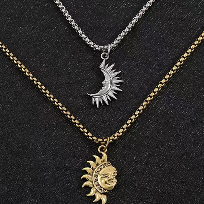 🌞 50 % Rabatt! 🌙 Sonne-Mond-Anhänger-Set – Symbolträchtiger Schmuck mit asymmetrischem Design, das perfekte Geschenk für Partner oder Freunde ✨
