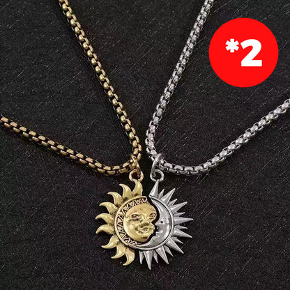 🌞 50 % Rabatt! 🌙 Sonne-Mond-Anhänger-Set – Symbolträchtiger Schmuck mit asymmetrischem Design, das perfekte Geschenk für Partner oder Freunde ✨