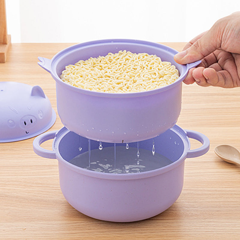 1300 ml Instant-Nudel-Schüssel-Set mit Deckel und Besteck