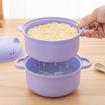 1300 ml Instant-Nudel-Schüssel-Set mit Deckel und Besteck