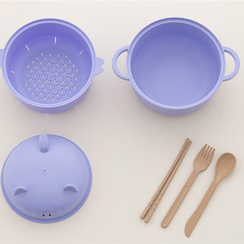 1300 ml Instant-Nudel-Schüssel-Set mit Deckel und Besteck