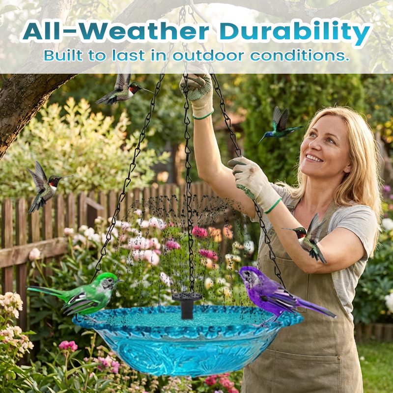 ✨Hängender Springbrunnen für den Außenbereich mit Vogelbad und Futterstelle⛲🐦