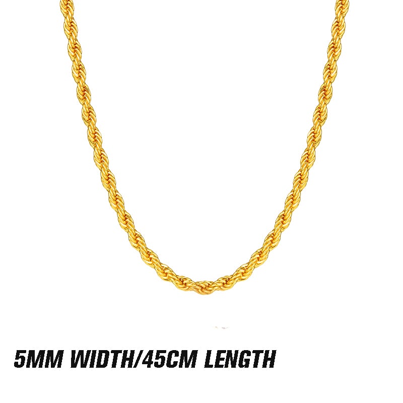 Mehrlagige Halsketten und Armbänder aus gedrehtem Goldseil
