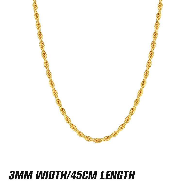 Mehrlagige Halsketten und Armbänder aus gedrehtem Goldseil