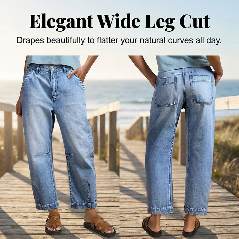 🛍️👖Damen-Jeans mit hoher Taille und verkürztem Schnitt