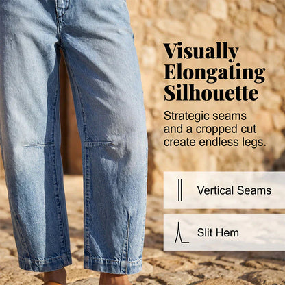 🛍️👖Damen-Jeans mit hoher Taille und verkürztem Schnitt