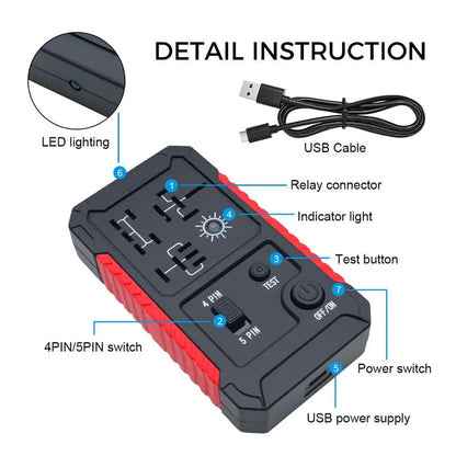 USB-C Kfz-Relaisprüfer für 4/5-polige Relais